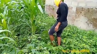 Blonde Mom Inspects Her Students' Maize Fields In Homemade Video