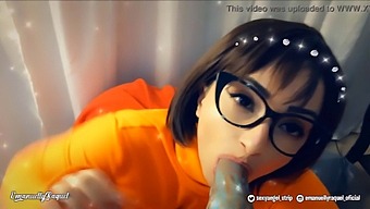 Velma Gives A Blowjob Until Her Partner'S Penis Is Filled With Cum