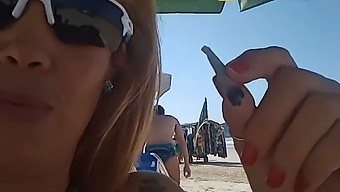 My Wife'S Bikini And Asshole On Camera In Crowded Beach In Guarujá