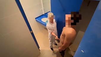 A Gym Cleaner Caught Jerking Off And Receives A Blowjob