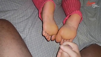 I Gave My Stepson A Footjob And Let Him Cum On My Soles