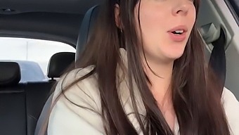 Canadian Solo Girl'S Snowy Car Ride To Orgasm With Pink Toy