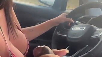 Redhead Stepdaughter Gives A Deepthroat Blowjob On A Bus Ride