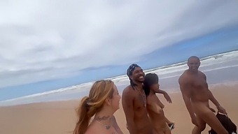 Stunning Amateur Teen Enjoys Amazing Sex On Nude Beach With Gorgeous Friends